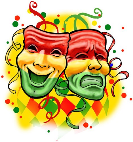 Raamsticker Lach & Traan Rood-Geel-Groen (35x40cm)