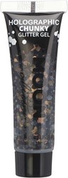 Chunky Holographic Glittergel Zwart (12ml)