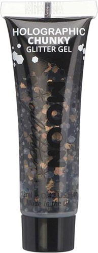 Chunky Holographic Glittergel Zwart (12ml)