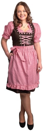 Dirndl Sophie Pink-Bruin voor dames