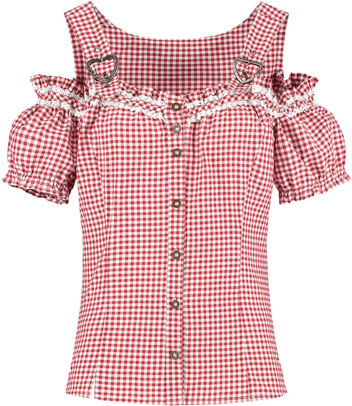 Tiroler Miederblouse Rood-Wit Luxe