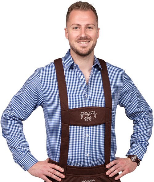 Oktoberfest Blouse Heren Blauw-Wit