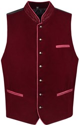Tiroler Trachten Vest Wijnrood (Polyesther Fluweel)