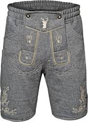 Heren Lederhose Grijs Luxe (Joggingstof)