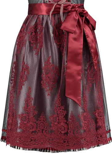 Dirndl Schort Kant Bordeaux Rood