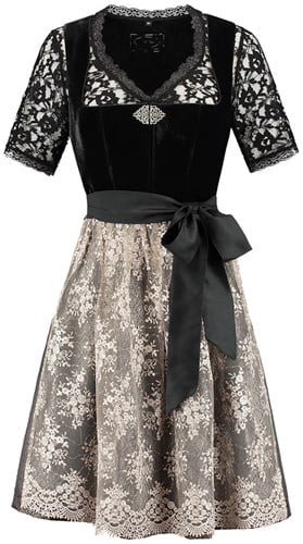 Dirndl Zwart Velvet-Taupe Luxe (65cm) - 2dlg