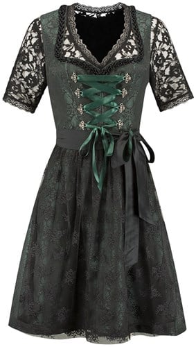 Dirndl Donkergroen-Zwart Luxe (60cm) - 2dlg