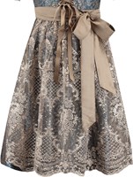Dirndl Blauw-Bruin Luxe (60cm) - 2dlg (detail schort)