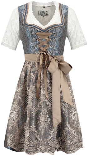 Dirndl Blauw-Bruin Luxe (60cm) - 2dlg