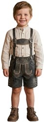 Lederhose Grijs voor kinderen (runderleer)