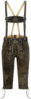 Heren Lederhose Luxe Vintage Antiek Bruin (rundleer)