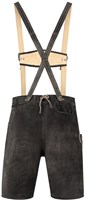 Heren Lederhose Kort Luxe Vintage Antraciet (rundleer) (achterkant)