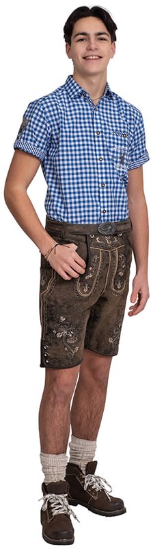 Heren Lederhose Kort Vintage Antiek Bruin (rundleer) (2)