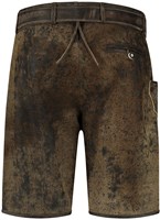 Heren Lederhose Kort Vintage Antiek Bruin (rundleer) (achterkant)