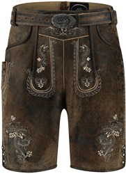 Heren Lederhose Kort Vintage Antiek Bruin (rundleer)