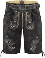 Geitenleer Lederhose Antiek Grijs met Riem (product)