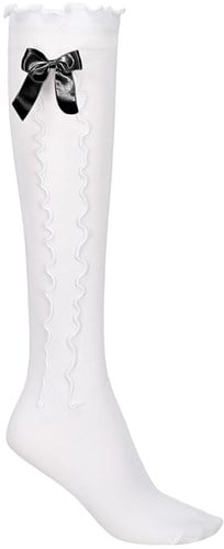 Tiroler Kniekousen Wit-Zwart voor dames (75% katoen)