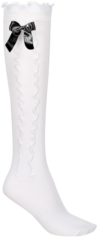 Tiroler Kniekousen Wit-Zwart voor dames (75% katoen)
