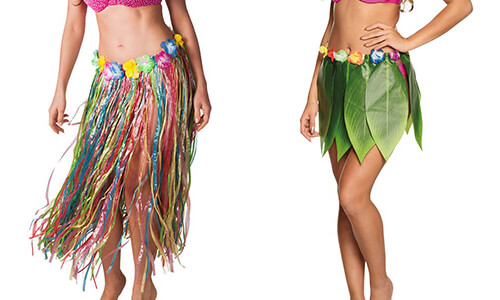 Hawaiikostüm Kostüm Hawaii mit Blumenaufdruck sexy Kleid Minikleid Gr. 36/38 (S), 40/42 (M