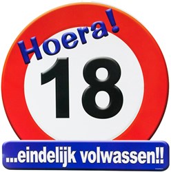 Huldeschild Hoera 18