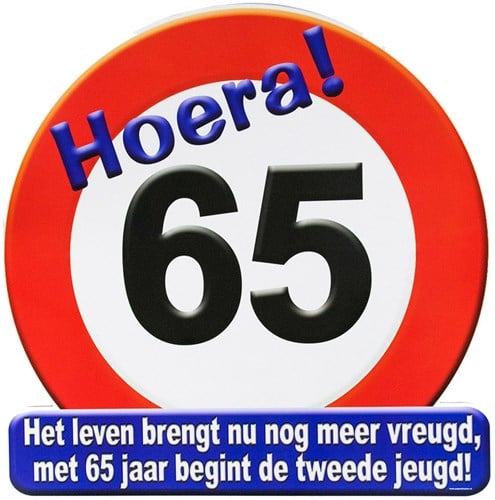 Huldeschild Hoera 65