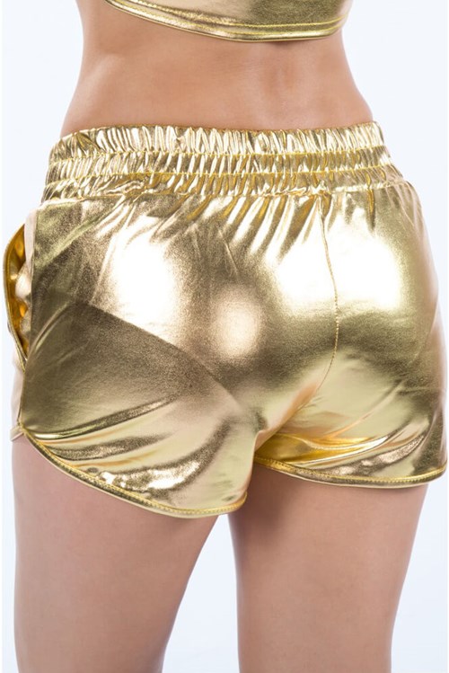 Korte Broek Metallic Goud (achterkant)
