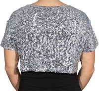 Pailletten Bolero Zilver (achterkant)