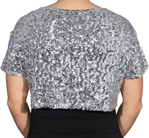 Pailletten Bolero Zilver (achterkant)