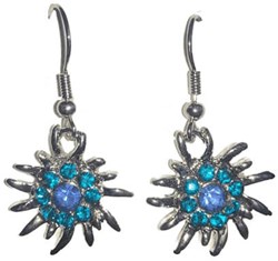 Oktoberfest Oorbellen Edelweiss Turquoise