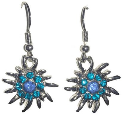 Oktoberfest Oorbellen Edelweiss Turquoise