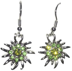 Oktoberfest Oorbellen Edelweiss Groen