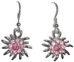 Oktoberfest Oorbellen Edelweiss Roze