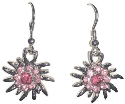 Oktoberfest Oorbellen Edelweiss Roze
