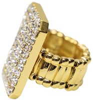 Pooier Ring Goud + Strass (zijkant)
