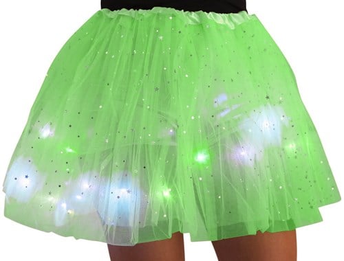Tule Rok Kind Neon Groen met Gekleurde LED lichtjes Kopen