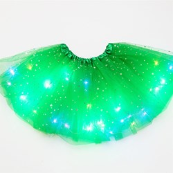 Tule Rokje Kort Groen met Gekleurde LED-lichtjes