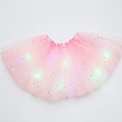 Tule Rokje Kort Roze met Gekleurde LED-lichtjes