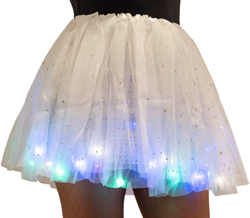 Tule Rokje Kort Wit met Gekleurde LED-lichtjes
