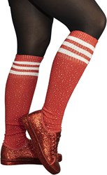 Cheerleader Sokken Rood-Wit met Strass
