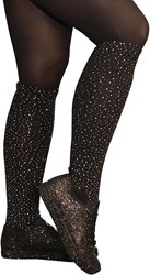 Cheerleader Sokken Zwart met Strass