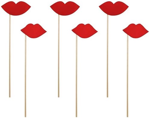 Photo Booth Props Lippen (6st)