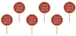 Taart Topper Merry Christmas (6st)
