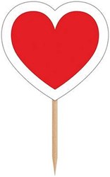 Cupcake Topper Hartjes (6st)