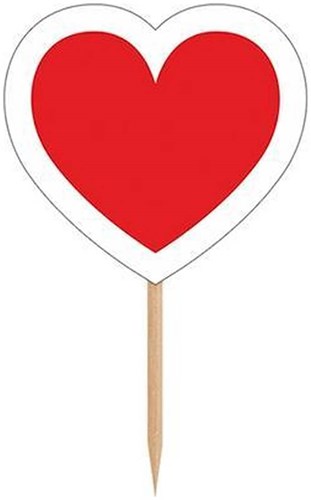 Cupcake Topper Hartjes (6st)