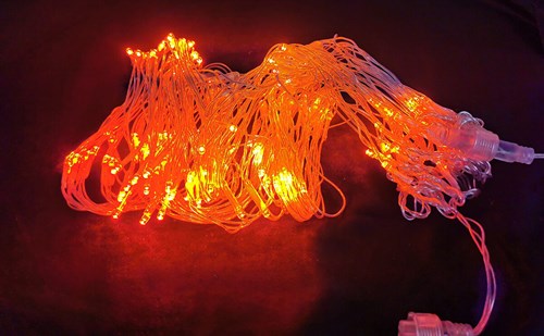 LED-Verlichting Oranje Net 2x1m - 160 LEDS (lichtgevend)