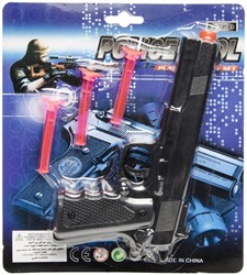 Nep Pistool Zwart 19cm + Pijltjes