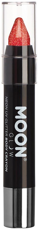 Neon UV Schminkstift Glitter Rood (3,5gr)
