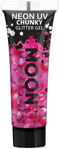 Chunky Neon UV Glittergel Magenta - 12ml