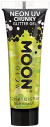 Chunky Neon UV Glittergel Geel - 12ml