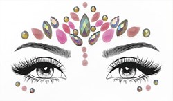 Glow in the Dark Face Jewels Pink Flamingo